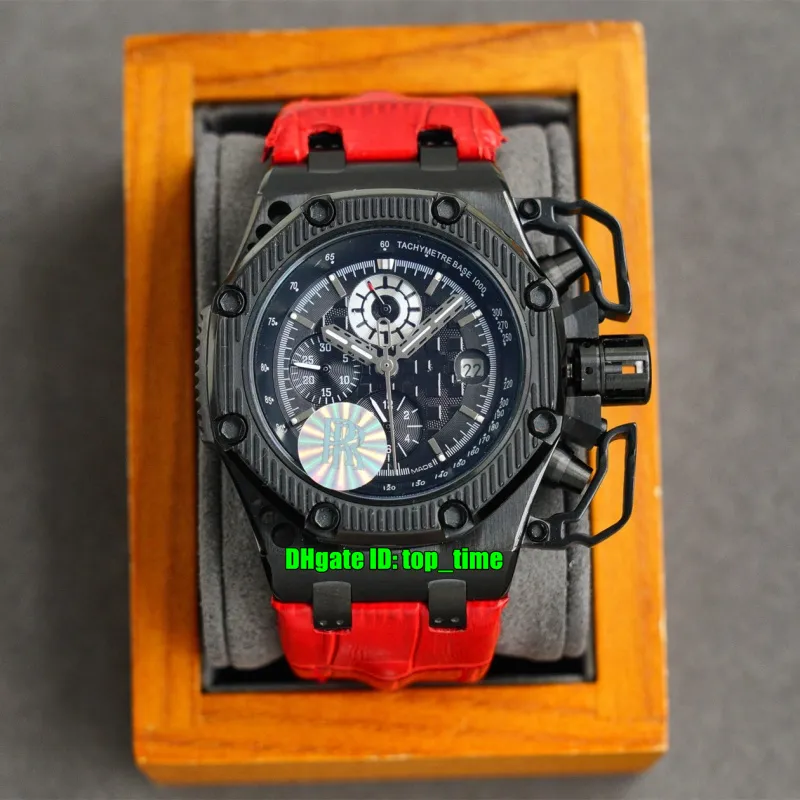 3スタイルの高品質の時計RRF 261651サバイバー42mmチタンETA7750自動クロノグラフメンズウォッチブラックダイヤルレザーストラップゲントスポーツの腕時計