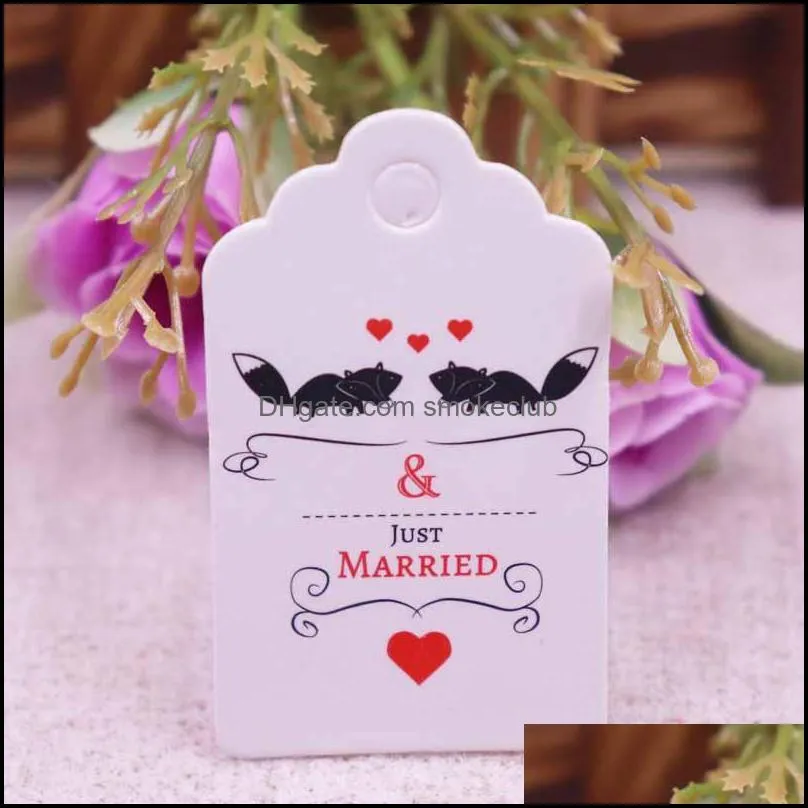 Gift Wrap 100Pcs DIY Made With Heart A Variety Of CARDS Paper Tags Scallop Head Label Luggage Weddingprice Hang Tag 5x3cm In 2021