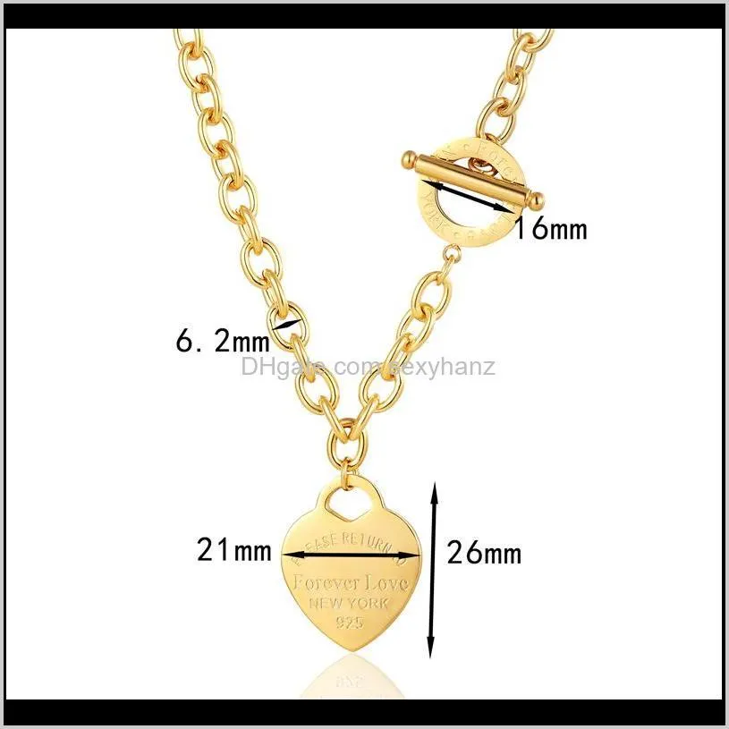 2020 exquisite forever love heart pendant necklace necklace for women gold silver color wedding jewelry
