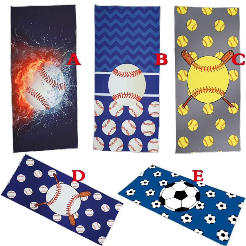 Baseball Beach Towel Rectangle Softball Football Sport Towels Microfiber Mats Blanket Superfine Fiber for Sports Camping Shower Towels