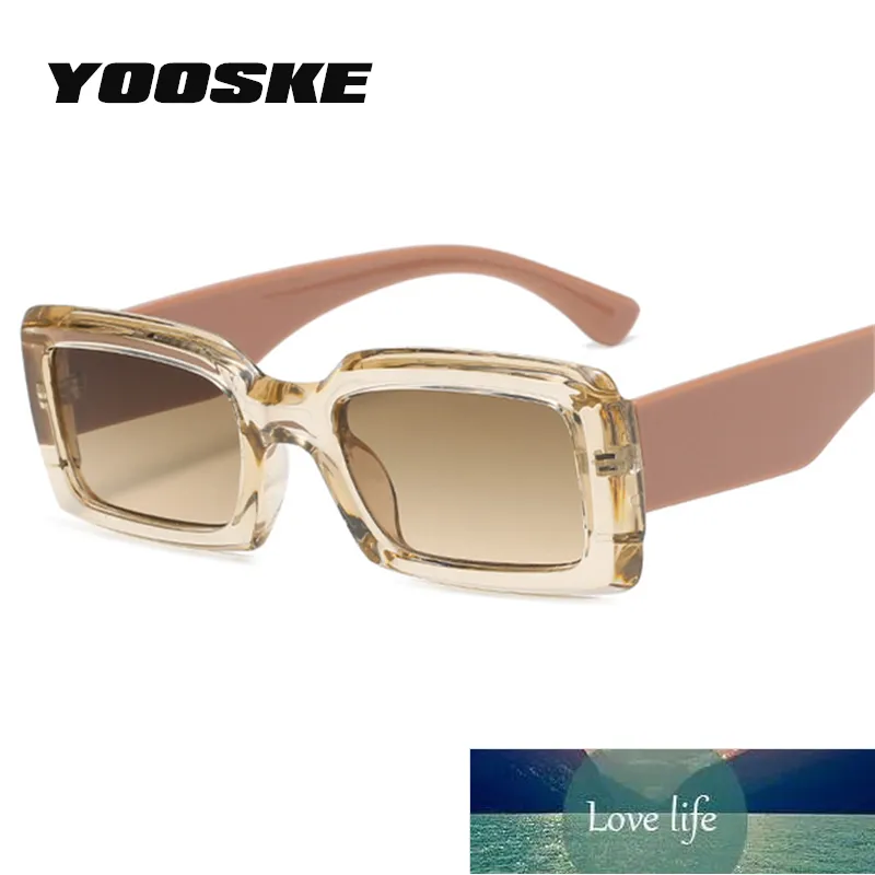 YOOSKE Vintage Rectangle lunettes de soleil femmes marque de luxe concepteur carré Sun Glasse hommes INS Style populaire extérieur UV400 lunettes prix usine conception experte qualité