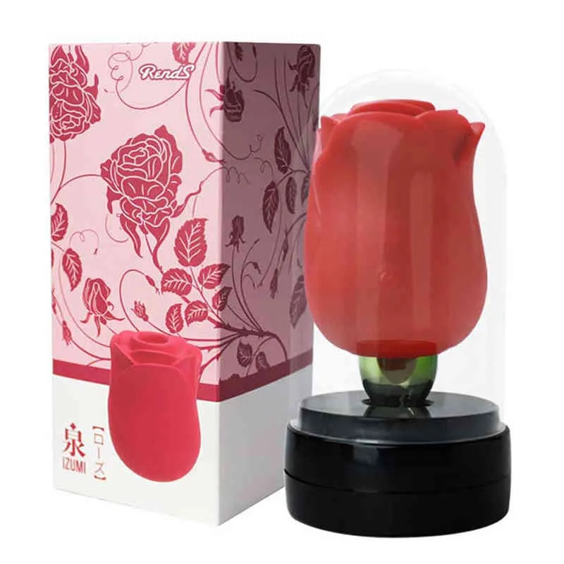 NXY Vibrators Dropshipping Red Rose Women Sex Toy Silicone Clit Licking Suction Sucking Sucker Magic Tongue Vibrator for Nipple 0104