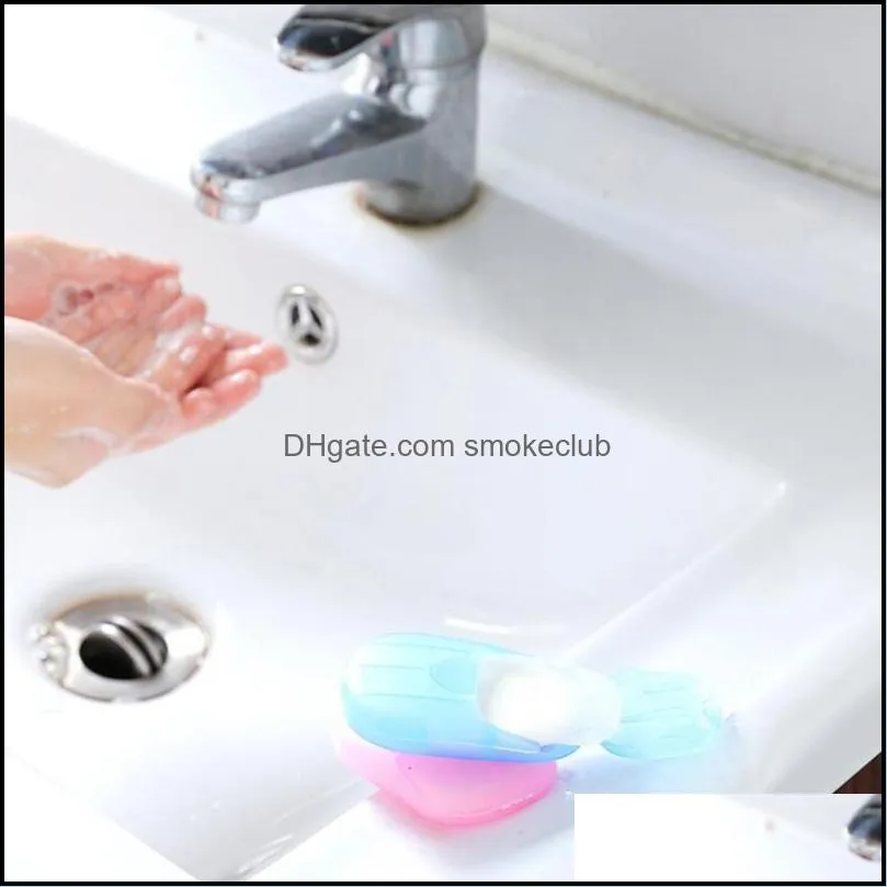 Soap Flakes Portable Health Care Hand Soap Flakes Paper Clean Soaps Sheet Leaves With Mini Case Home Travel Supplies CCA11501-A
