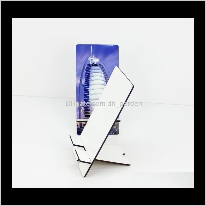 sublimation phone stands holder wooden blank mdf cellphone rectangle stands diy customized white removable mobile phone holder sn2044