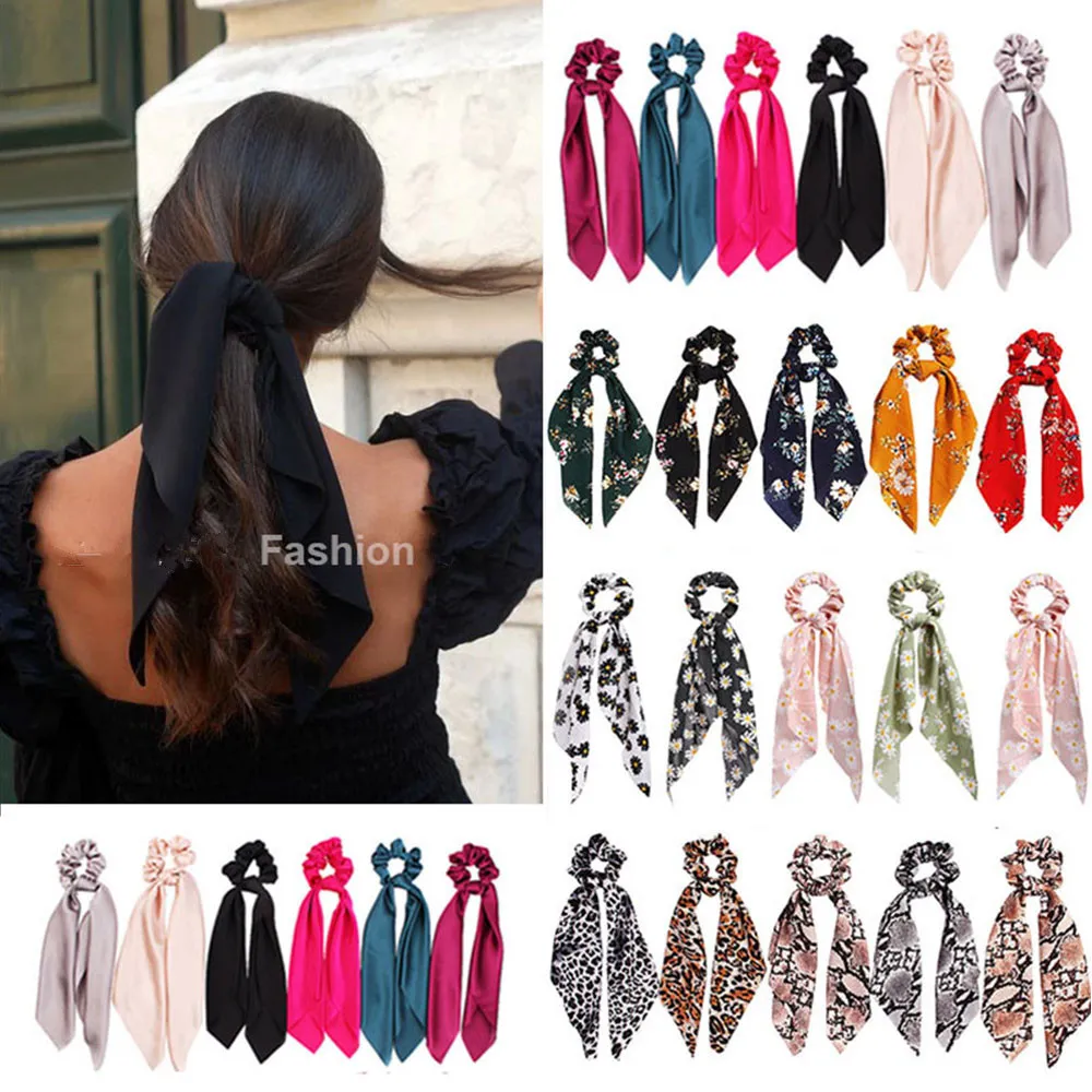 Cukierki Kolor Długie Włosy Liny Dla Kobiet Ponytail Szalik Słodki Elastyczne Hairband Scrunchies Włosy Akcesoria