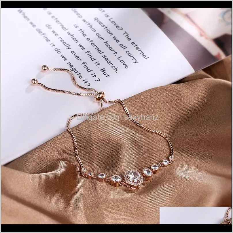 manufacturer direct sales pull lady zircon bracelet classic simple light luxury round high-grade diamond hand jewelry spot