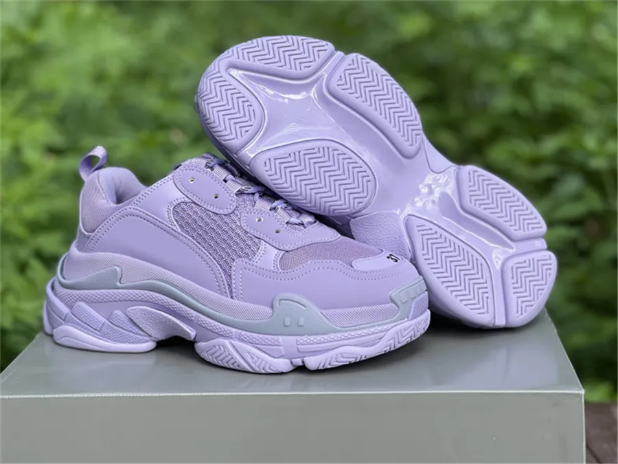 newest triple s men women designer casual shoes platform sneakers 17FW paris Pink purple grey Bordeaux mens womens trainers sports shoe with original box size 36-45