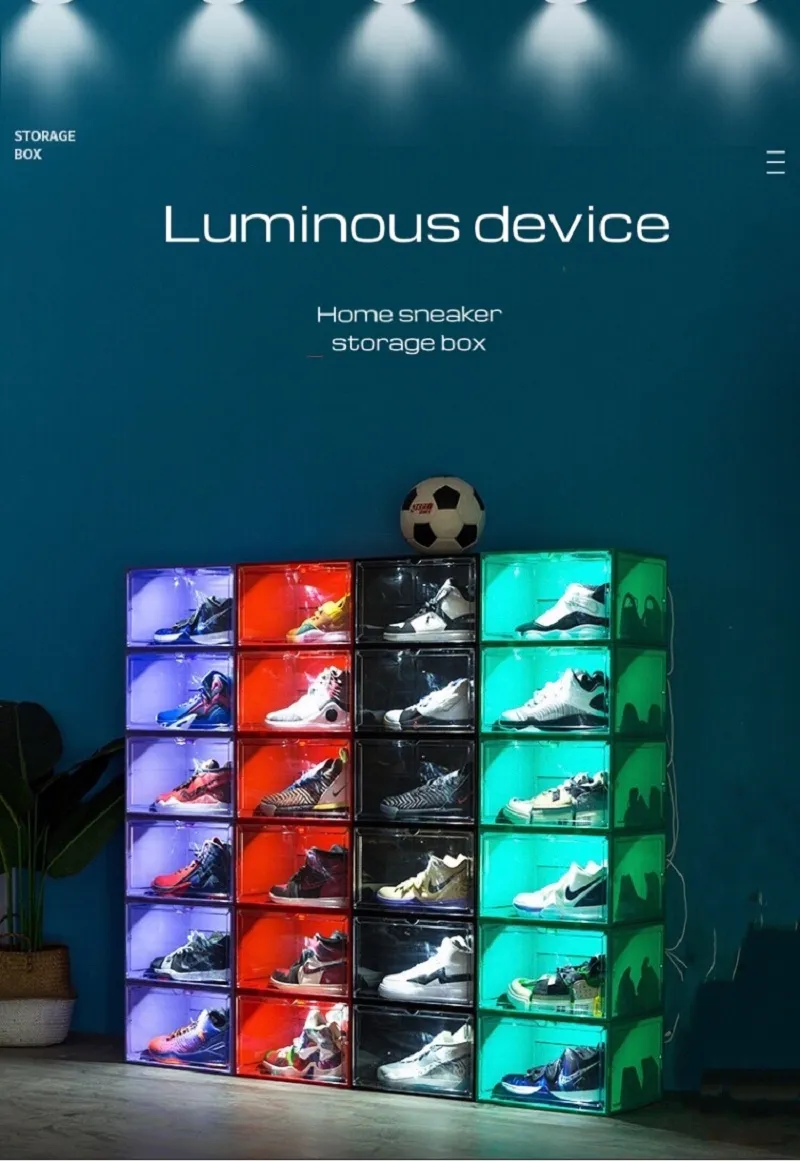 Room Decor Shoebox On Wall LED Light Sneakers Display Case