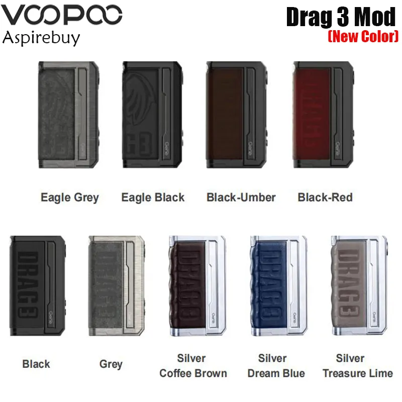 Voopoo Drag 3 MOD電子タバコ177WボックスMOD VAPEサポートTPP PODタンクカートリッジTPP-DM1 TPP-DM2 510スレッド気化器本格
