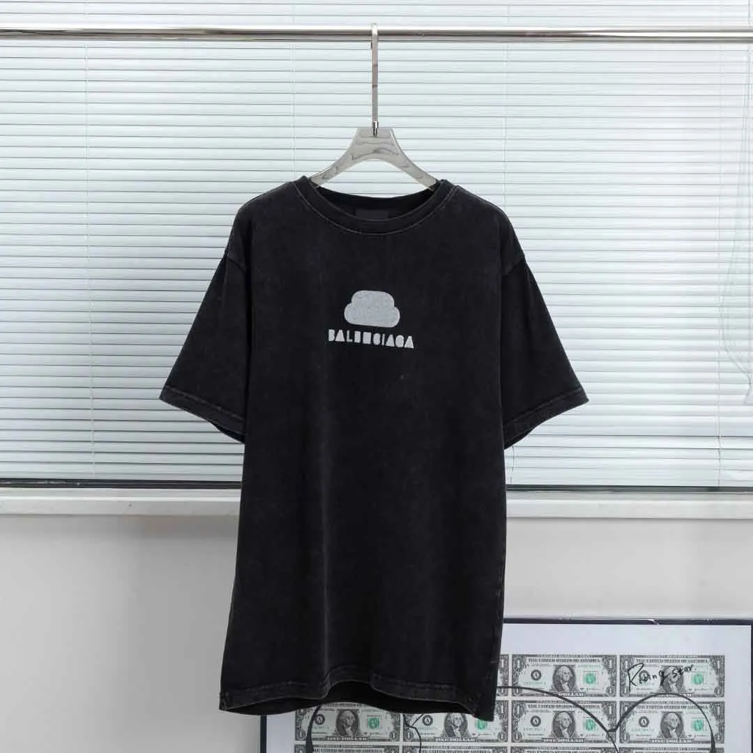 2022ss Felpa sabbia estate nuovo cotone di alta qualità stampa manica corta pannello girocollo T-Shirt Oversize Colore: nero bianco s2eg