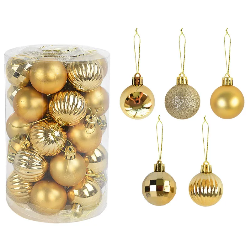 Juego De Adornos Para árbol De Navidad, Juego De 44 Adornos De Bola De Navidad Color Dorado Champán/rojo, Adornos Decorativos Para Colgar A Granel Para Navidad, Fiestas, Decoración Interior