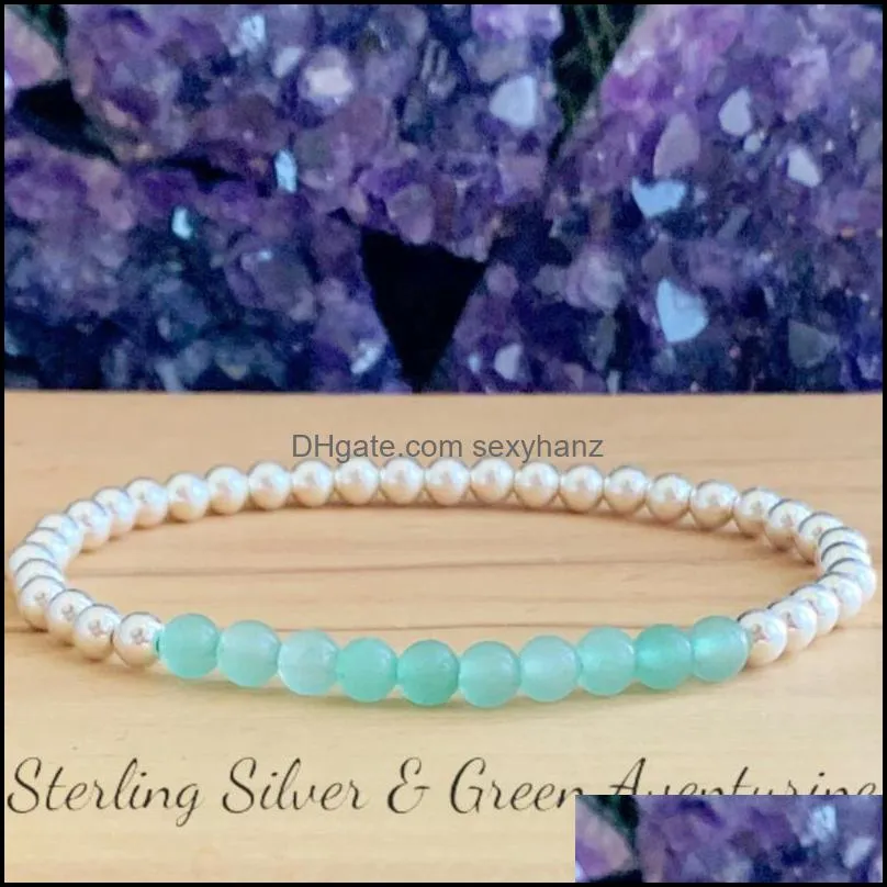 Beaded, Strands Manyue Design Seven Chakra 4mm Gemstone Stack Bracelet Balance Alignment Women`s Yoga Mala Jewelry