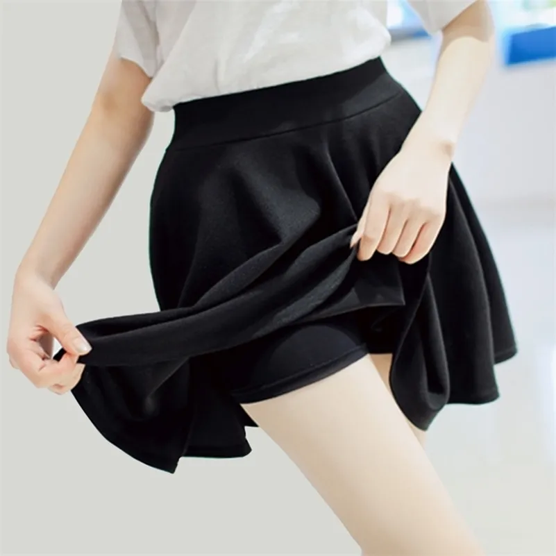 M-5XL Women Plus Size Tutu School Short Skirt Pants Summer 10 Colors Mini Saia High Waist Skirts Faldas Mujer Drop 210611