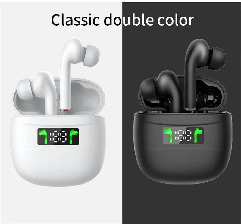 J3 Pro Tws Oreillette Bluetooth sans fil Sport Écouteurs Contrôle tactile Affichage LED Puissance pour tous les téléphones