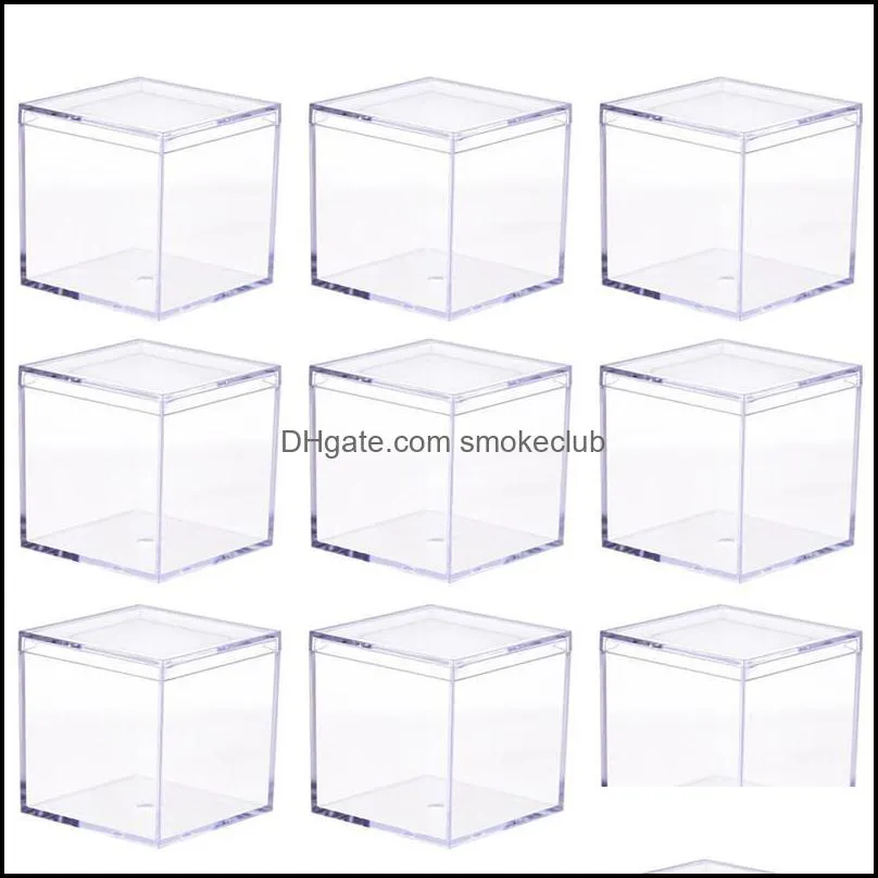 Gift Wrap 9pcs Acrylic Wedding Ring Box Display Storage Containers Durable Candy Chocolate Food Holder Package