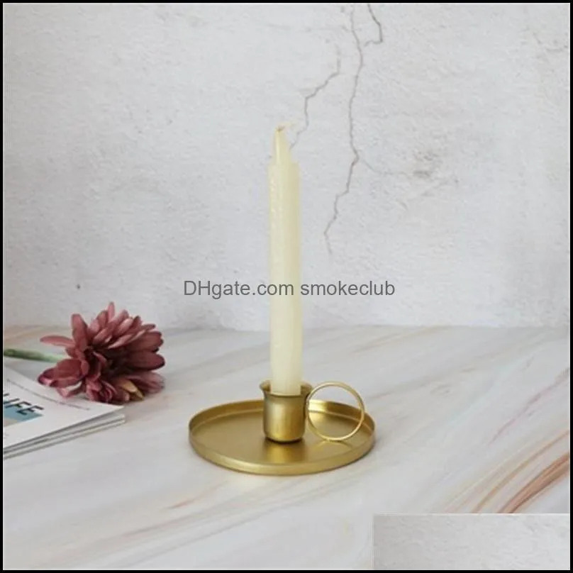 Candle Holders Retro Metal Candlestick Modern Home Decoration Glamorous Chic Wedding Table Desktop Accessories