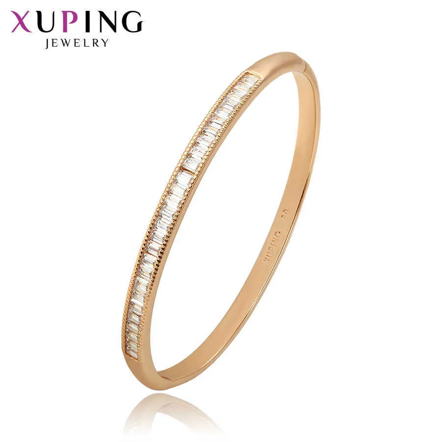 Xuping Mode Bangle Ny Ankomst Högkvalitativa Smycken Gåvor Lyxig Guldfärgad Bangle 52172 Q0720