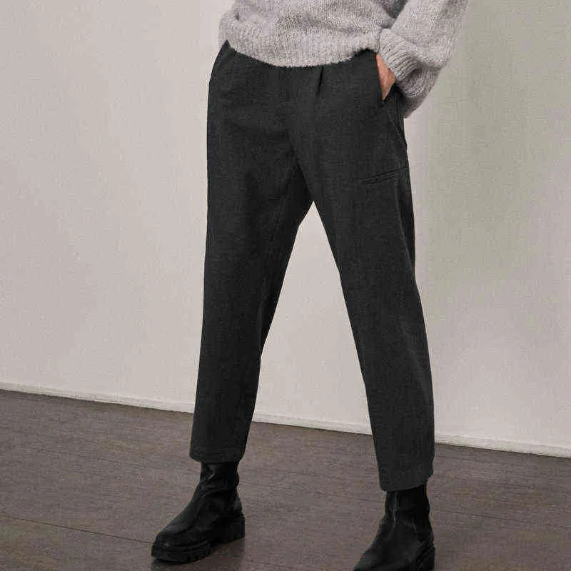 Tangada Moda Kobiety Wysokiej Jakości Bawełna Dorywczo Garnitur Spodnie Spodnie Boczne Kieszenie Przyciski Office Lady Pantalon 6D13 211124
