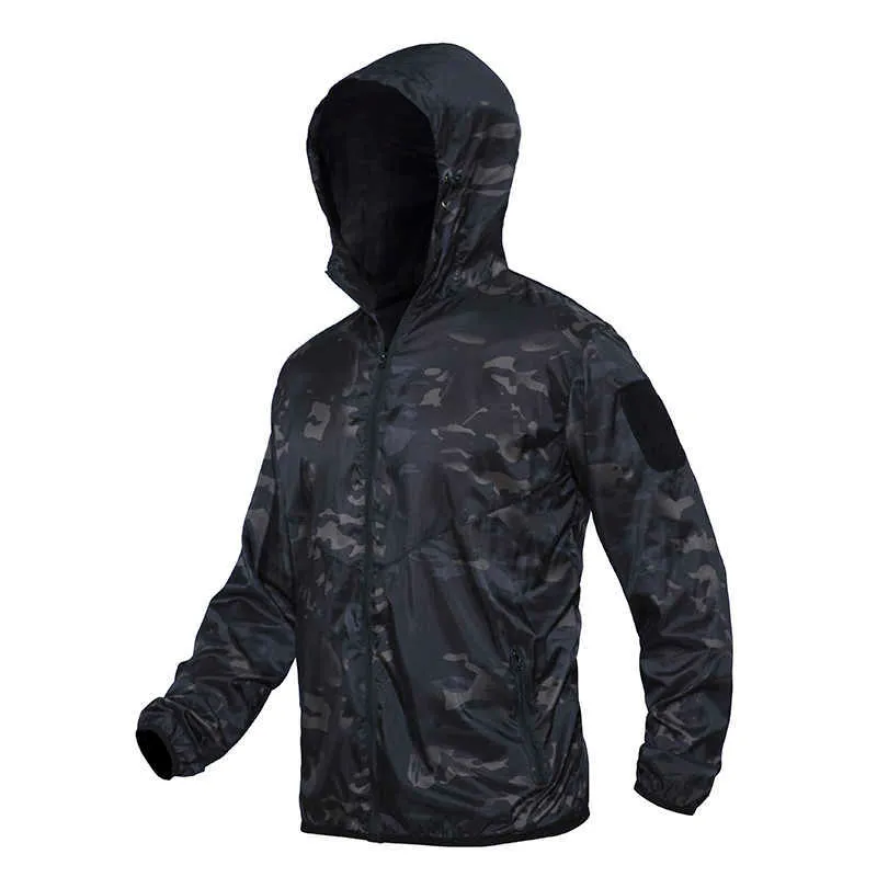 Veste tactique imperméable d'été pour hommes respirant mince imperméable militaire mince coupe-vent armée peau veste grande taille 3XL X0621