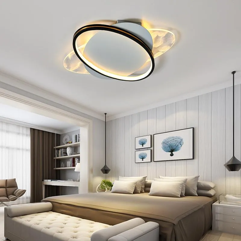 シャンデリアポストモダンミニマリストクリエイティブベッドルームLED超薄型ノルディック高級リビングルーム円形天井装飾ランプ