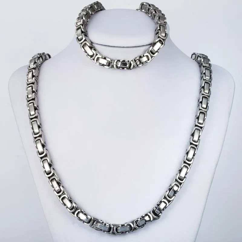 Brincos colar de colar de estilo moderno masculino e pulseira de 8 mm de 8 mm de cor de aço inoxidável de aço inoxidável de 8 mm jóias vintage de caixa vintage