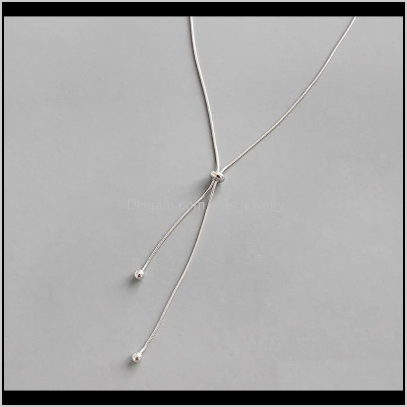Pendant & Pendants Jewelryauthentic 925 Sterling 1Mm Snake Chain Choker Necklaces For Women Sier Beads Adjustable Necklace Collares Drop Deli