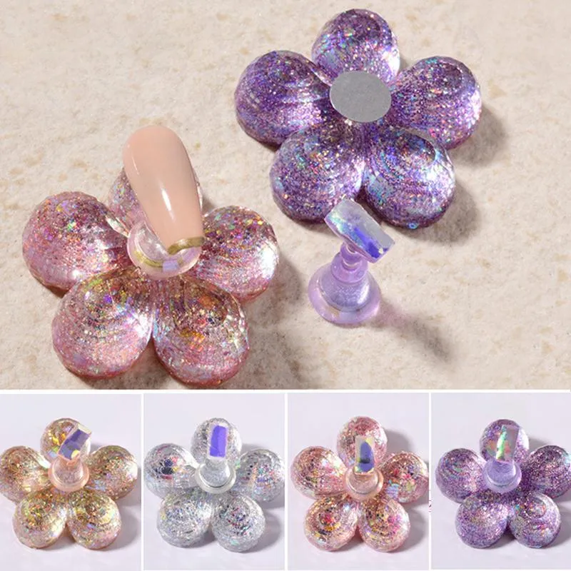 False Nails Magnetic Nail Holder Practice Display Flower Designs Stand Manicure Tools