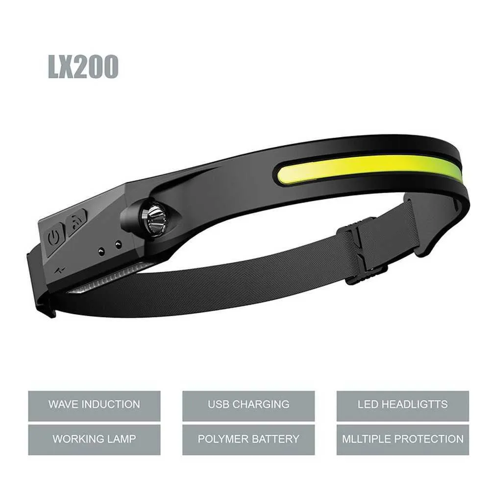 Nouveau COB LED phare trois sources de lumière lumière rechargeable en
