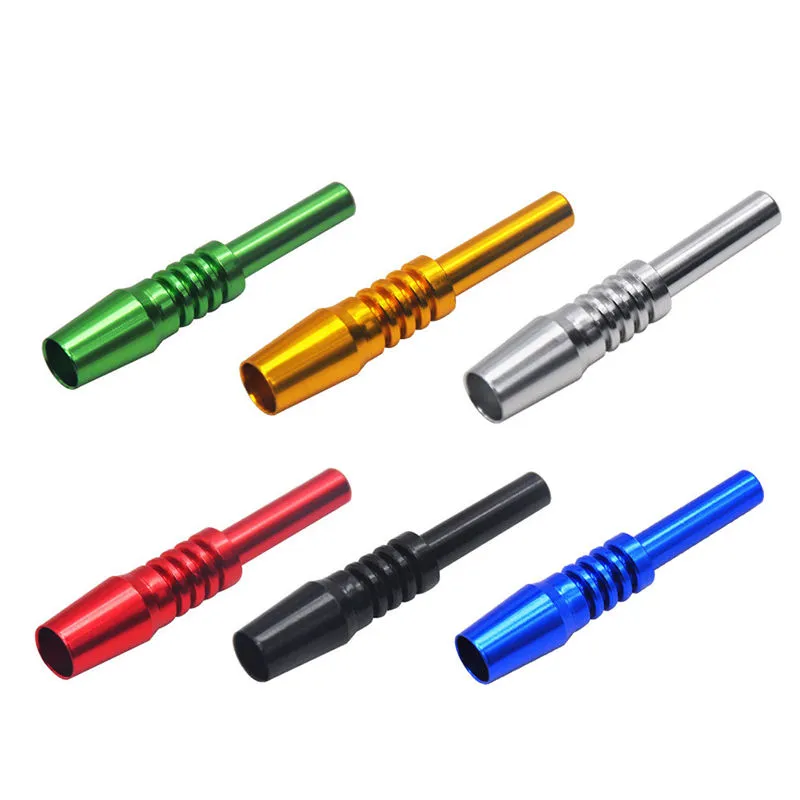 Colorful Aluminium Alloy Smoking Portable 14MM Male Interface Nails Replaceable Tip Filter Straw Holder For Glass Bong Silicone Hookah Tube Accessories