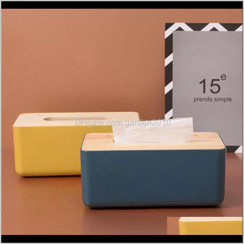 Pudełka serwetki Nordic Style Dekoracji Narzędzia Plastikowe Box Paper Ręcznik Tkanki Uchwyt Przytetów Strona główna Decor Organizer Materiały Gospodarskie Co3qt