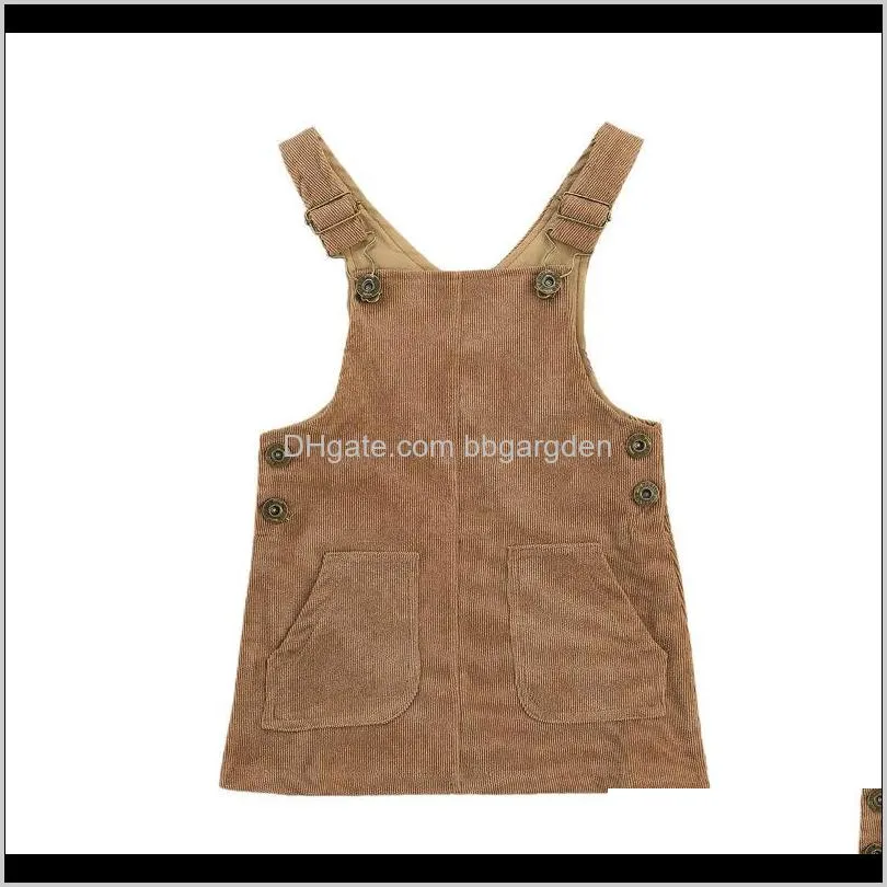 corduroy baby girl suspenders skirt infant kids baby girl solid fall button skirt adjustable straps skirts with two pockets