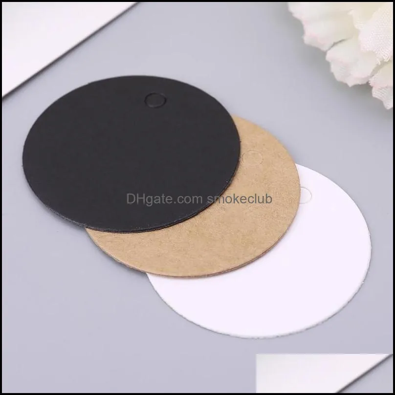 Greeting Cards 100pcs Blank Kraft Paper Hang Tags Wedding Party Favor Label Price Gift Card 4cm