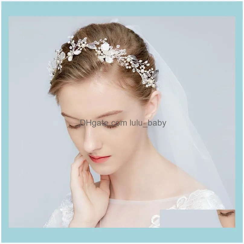 Hair Clips & Barrettes Bridal Vine Wedding Delights Headband With Painted Leaf Prom Dress Accessories Women Wreath