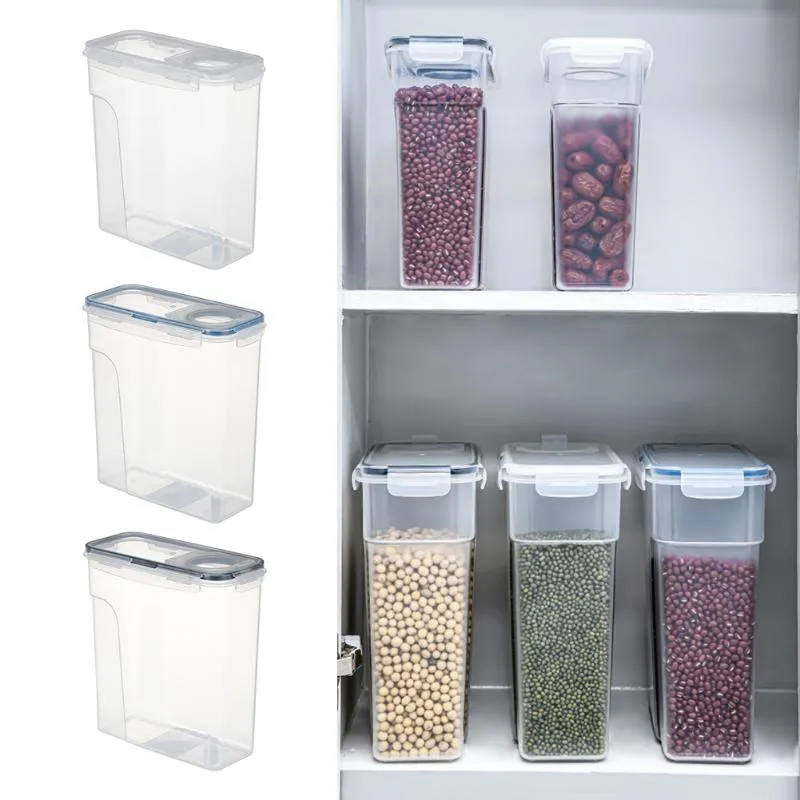 Storage Bottles & Jars 4L Airtight With Lid Transparent Large Capacity Cupboard Container Dried Fruit Kitchen Organizer Portable