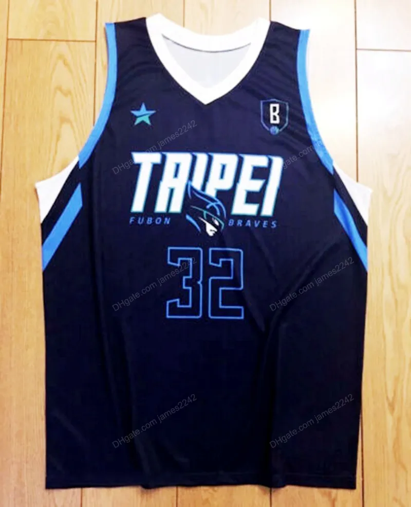 커스텀 O.J. Mayo #32 Taipei Fubon Braves 농구 저지 스티치 블루 크기 S-4XL 이름 및 번호 최고 품질 유니폼