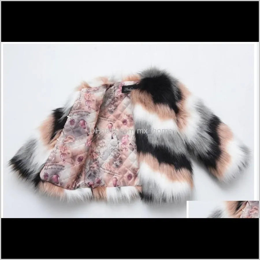 age 1-12years girls jackets new good quality children fur coat imitation fox hair baby girls long sleeve thicken warm top kids coats