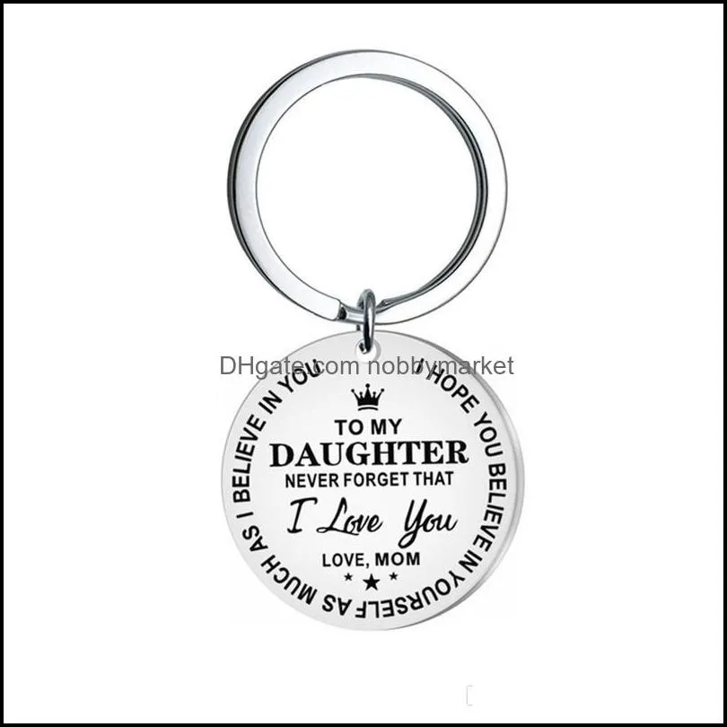 I love you forever keychain inspire my son my daughter keyring bag hangs key ring fashion jewelry letter keychains 2020 hot sale