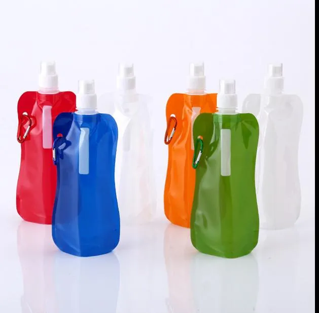 Bärbar vattenpåse Dryckesware Ultralight Foldbara Drinking Bottle Väskor Utomhus Sport Tillbehör Vandring Camping Kollapsibel Soft Flaskvätska