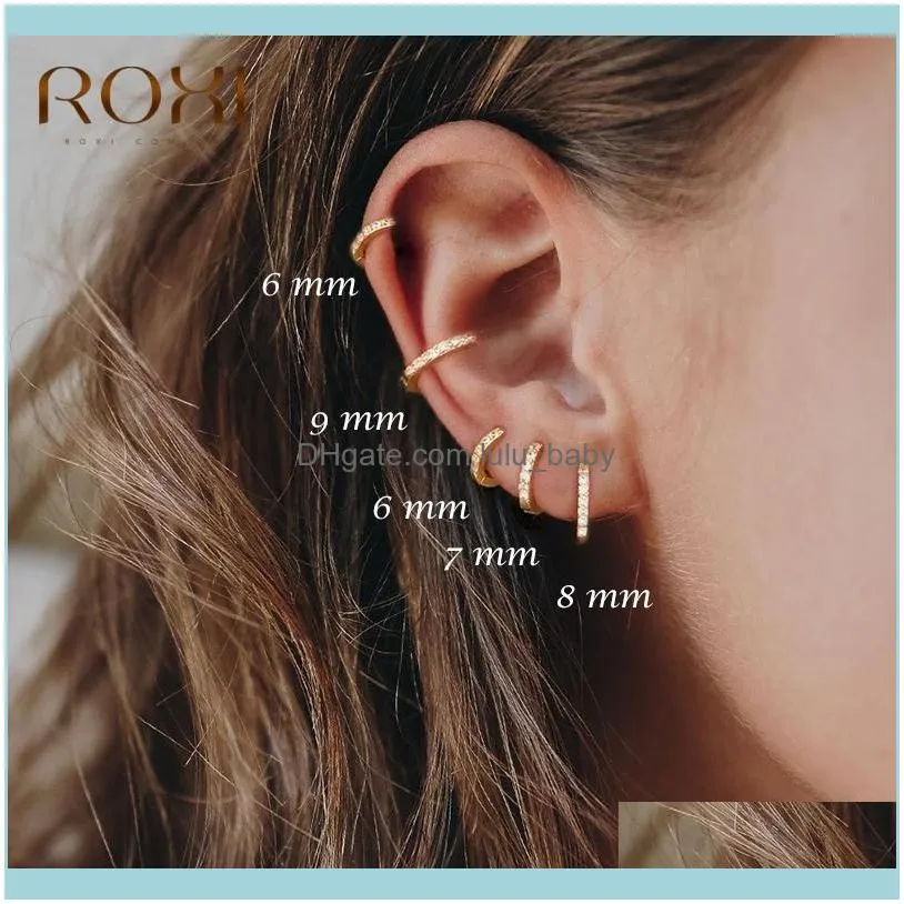 Sterling Silver Earrings For Women/Men Small Hoop Ear Bone Aros Tiny Nose Ring Girl Aretes Hoops A30 & Huggie