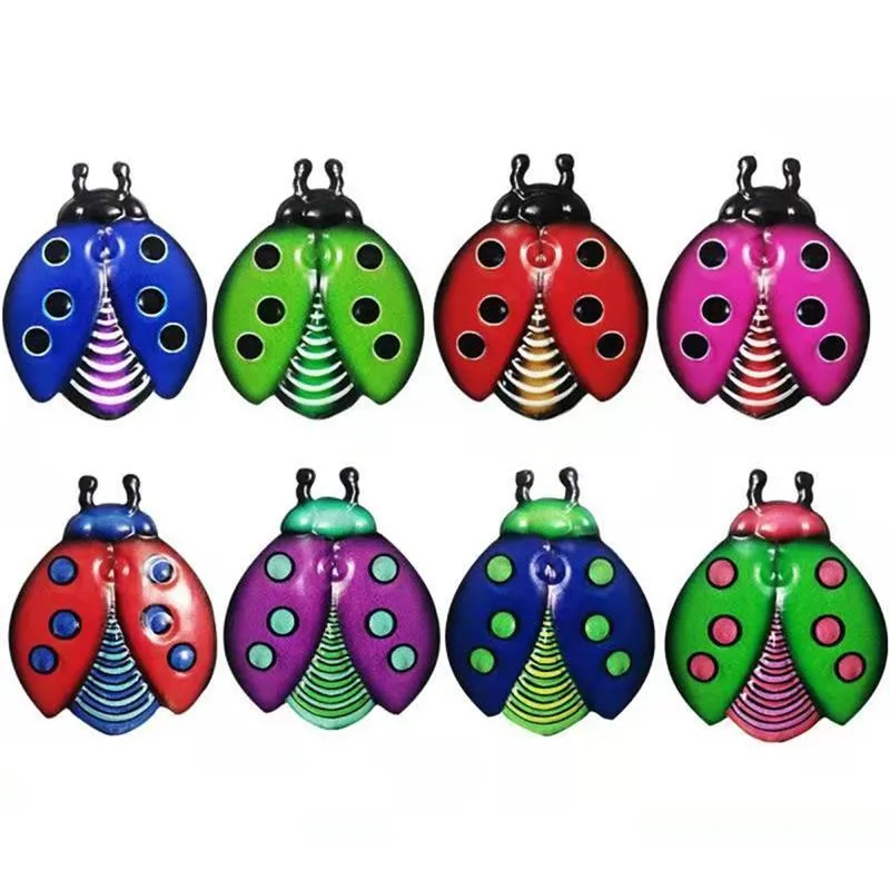Garden Decorations 8Pcs Colorful Metal Insect Pendant Wall Fence Hang Cute Animal Decorative Indoor Outdoor Creative Decoration