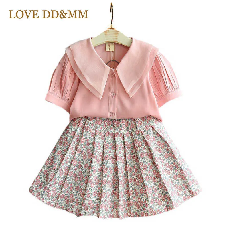 LOVE DDMM Girls Baby Casual Vêtements Ensembles Short pour enfants + Jupe plissée 2pcs Ensemble de vêtements pour fille Costumes pour enfants 210715