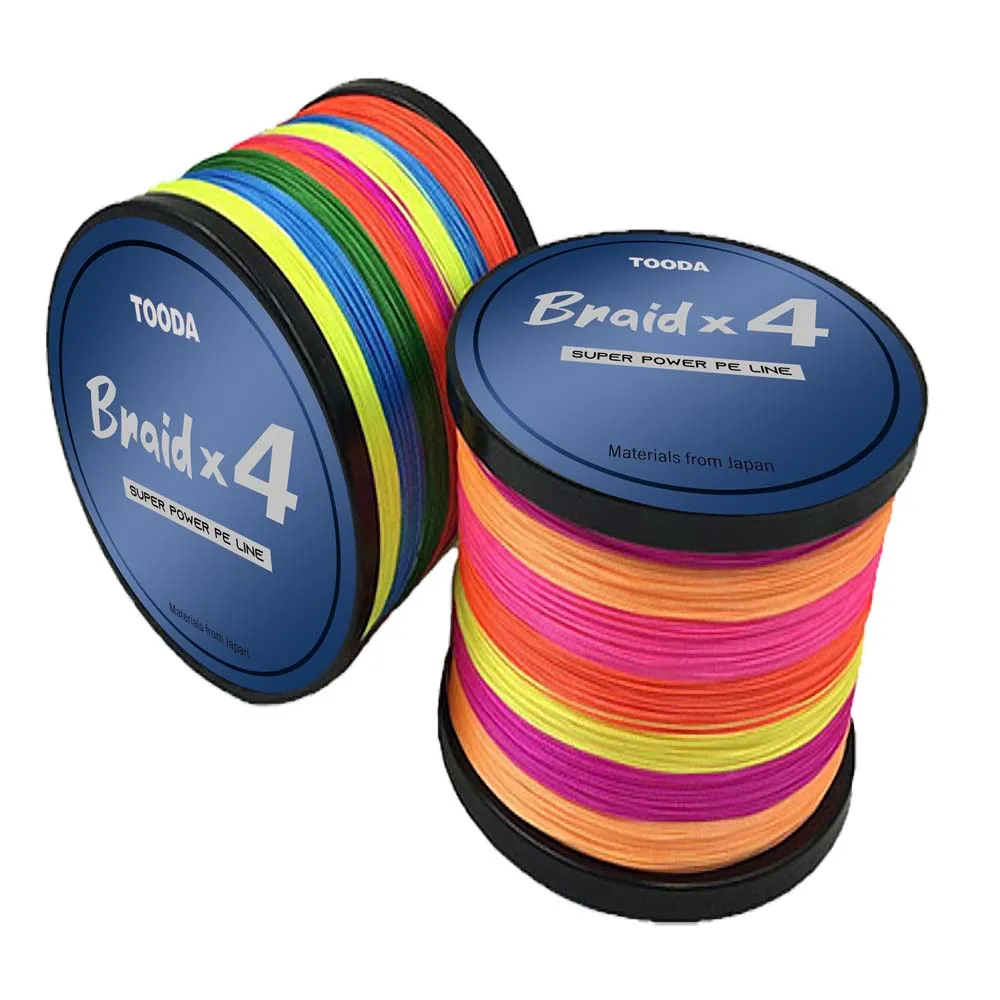 New Arrivaled TOODA 4 Strands Braided Fishing Line 100M PE Line Strength Japanese Braided Wire Accessories Multicolors