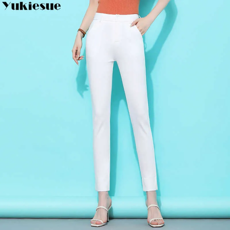 Streetwear Yaz Sıska kadın Pantolon Kadın Yüksek Bel Elastik Kalem Capris Kadınlar için Pantolon Kadın Artı Boyutu 210608