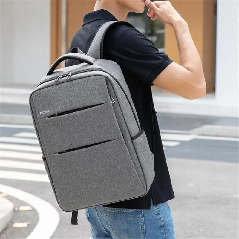 Sac à dos hommes mode sangle fermeture éclair solide sac décontracté mâle école toile concepteur sacs à dos pour