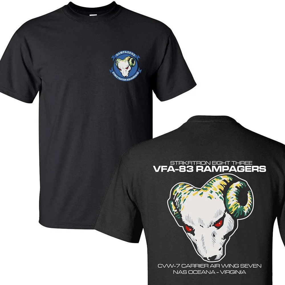 Nieuwe Zomer Mode Mannen Korte Mouw Katoenen T-shirt Vfa83 Rampagers Squadron Verenigde Staten Navy T-shirts XS-3xl Tees Tops C0413