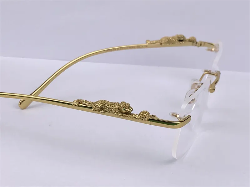 fashion design optical glasses 36456413 square rimless frame transparent lens animal legs Vintage simple style with case273W