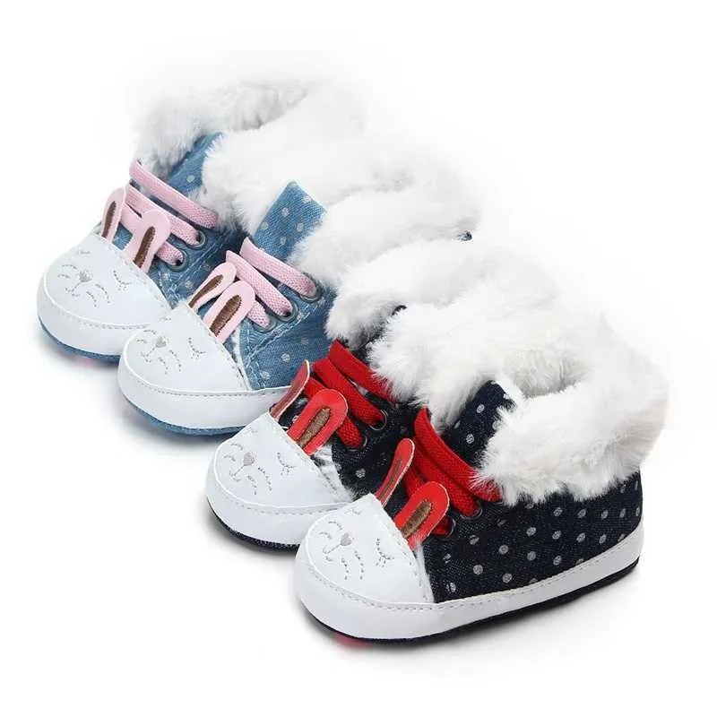 Baby laarzen schattig konijntje dier meisje booties voor 1 jaar oude jongen winter super pluche warme zuigeling peuter schoenen pasgeboren douchegeschenken G1023