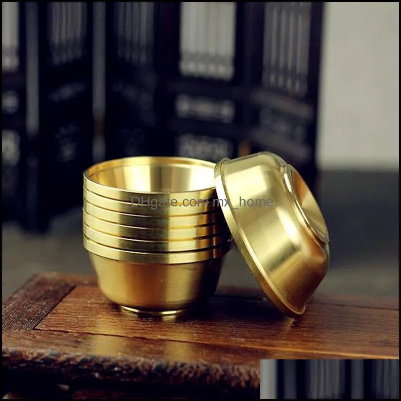 Small Thickened Buddha Water Supply Bowl,Buddhism Brass Cup,Smooth Surface, Good Touch,Seven Bowls per Set Free Ship