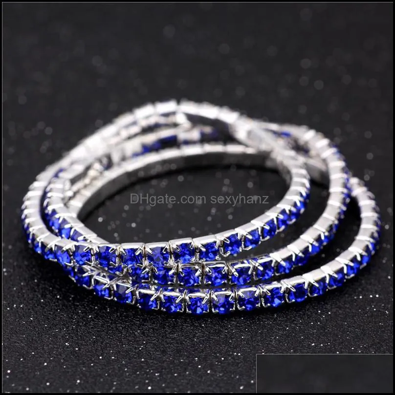 Korean 3.5MM One Row Rhinestones stretch bracelets Crystal iced out Tennis bangle bracelet For women & Ladies Fashion Jewelry in Bulk
