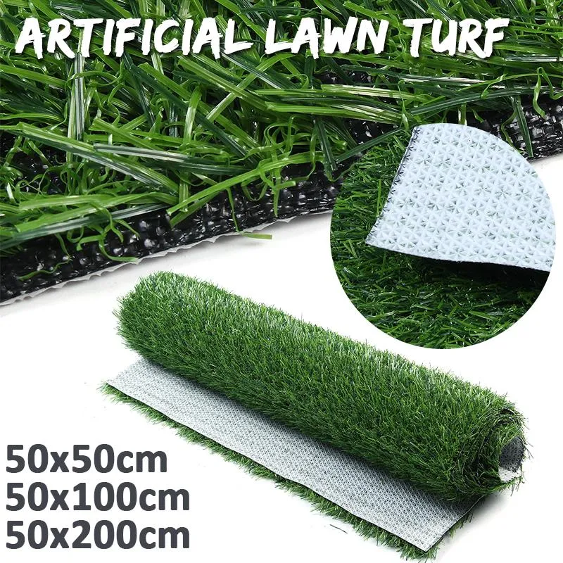 装飾的な花の花輪50x200cmソフトな人工芝生芝草のカーペットシミュレーションガーデンパティオ風景の屋外緑